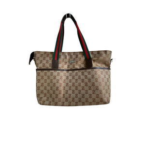 Insular Tote Bag Tan Green Monogram One Size